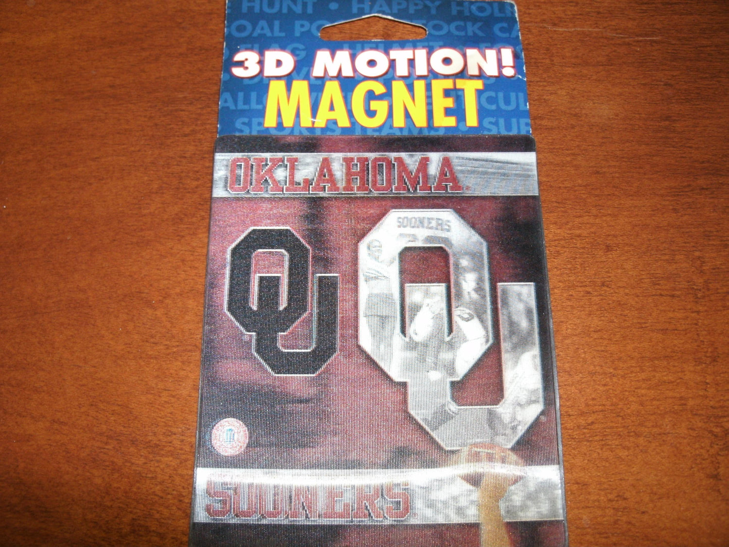 Oklahoma Sooners OU 3D Motion Refrigerator Magnet. New.
