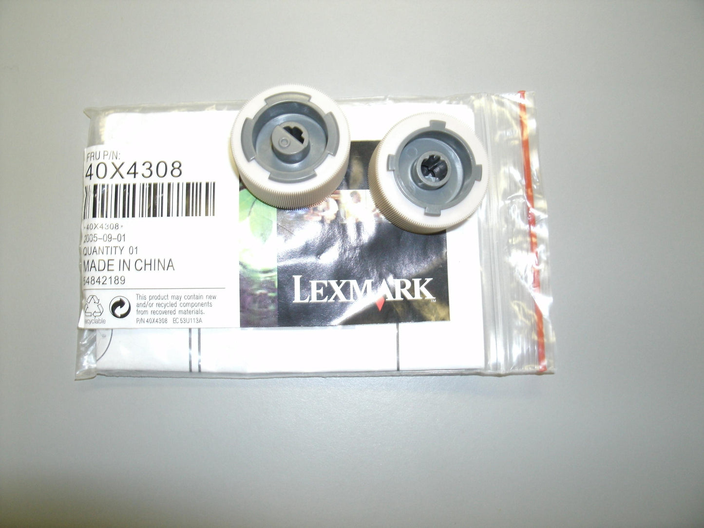 Lexmark 40X4308 Pick Roll Assembly. OEM. New. 2 Rollers.