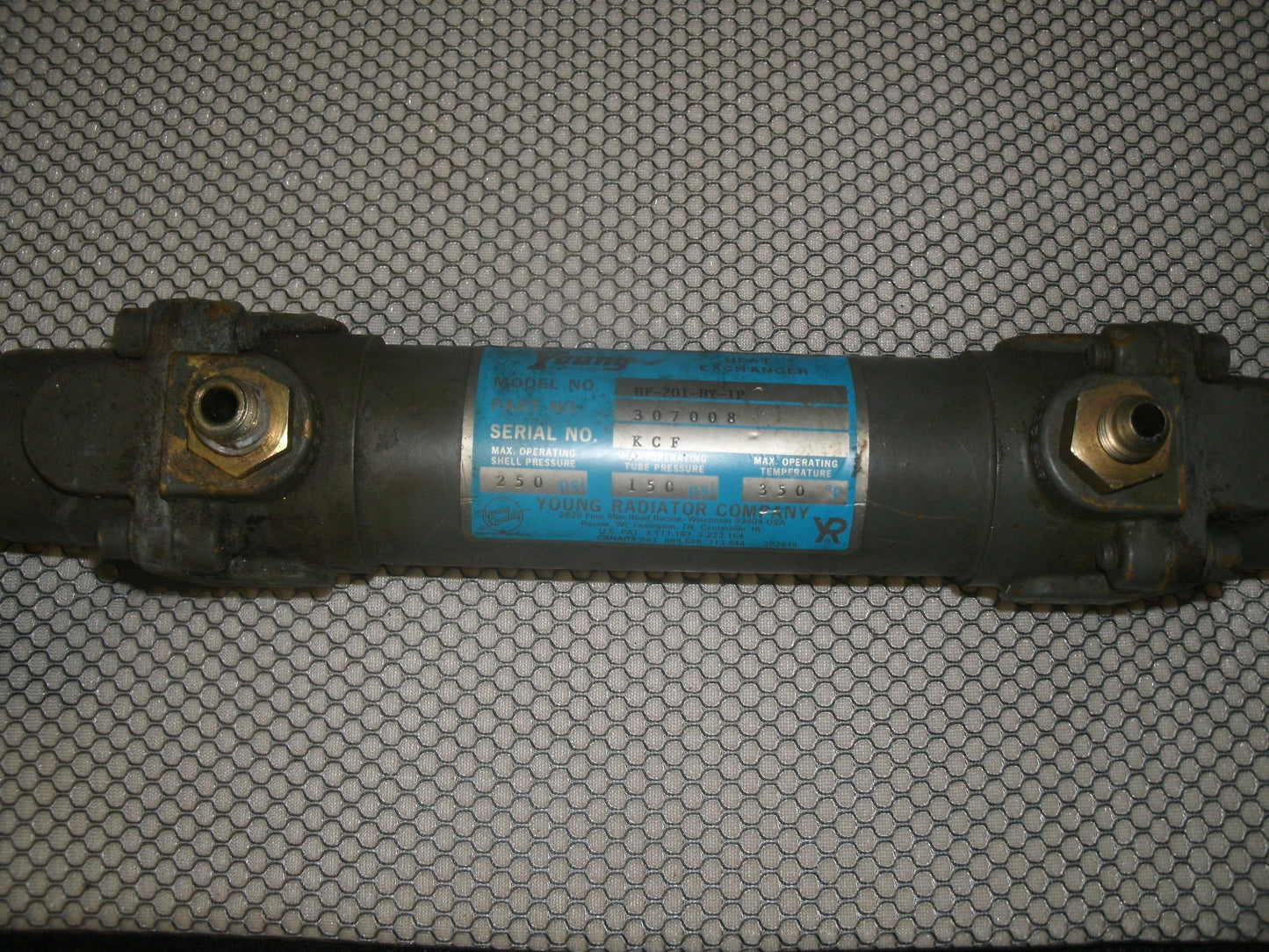 Young HF-201-HY-1P Heat Exchanger. Used.