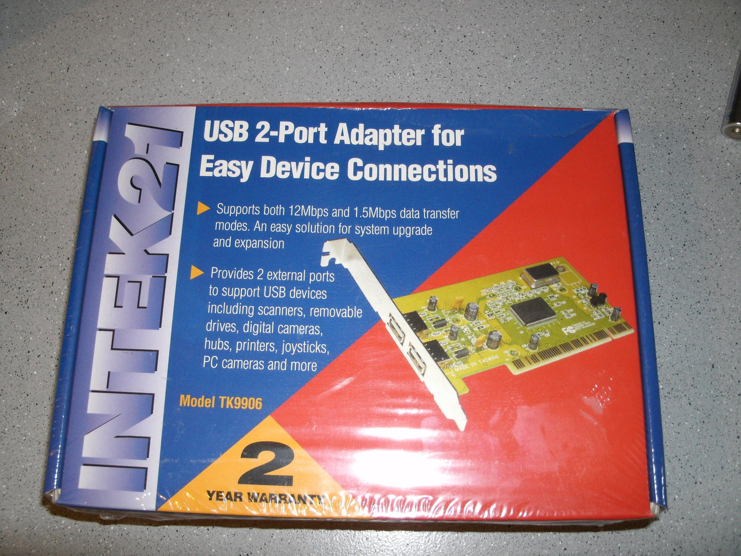 Intek21 TK9906 USB 2-Port Adapter for Easy Device Connections.