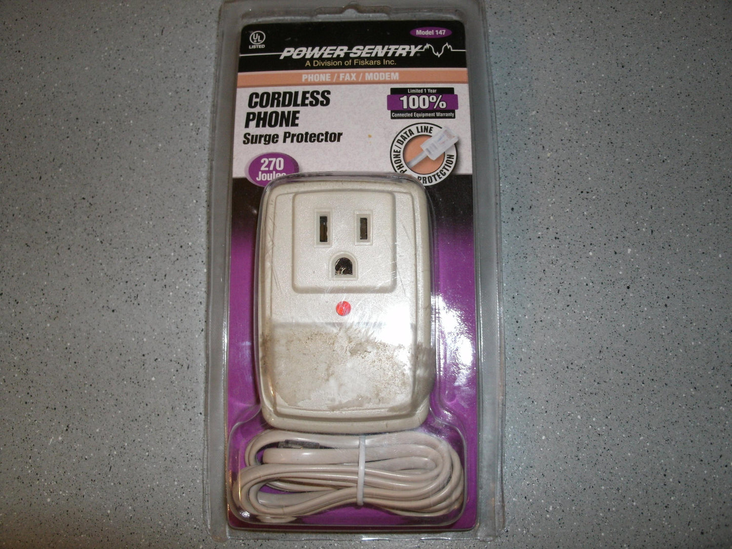 Power Sentry Cordless Phone Surge Protector. 270 Joules. New.