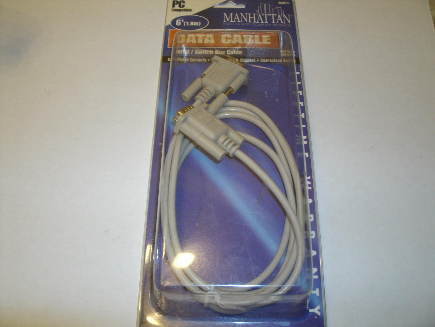 Manhattan 6' Data Cable. 1.8M Male DB9 to Male DB9.
