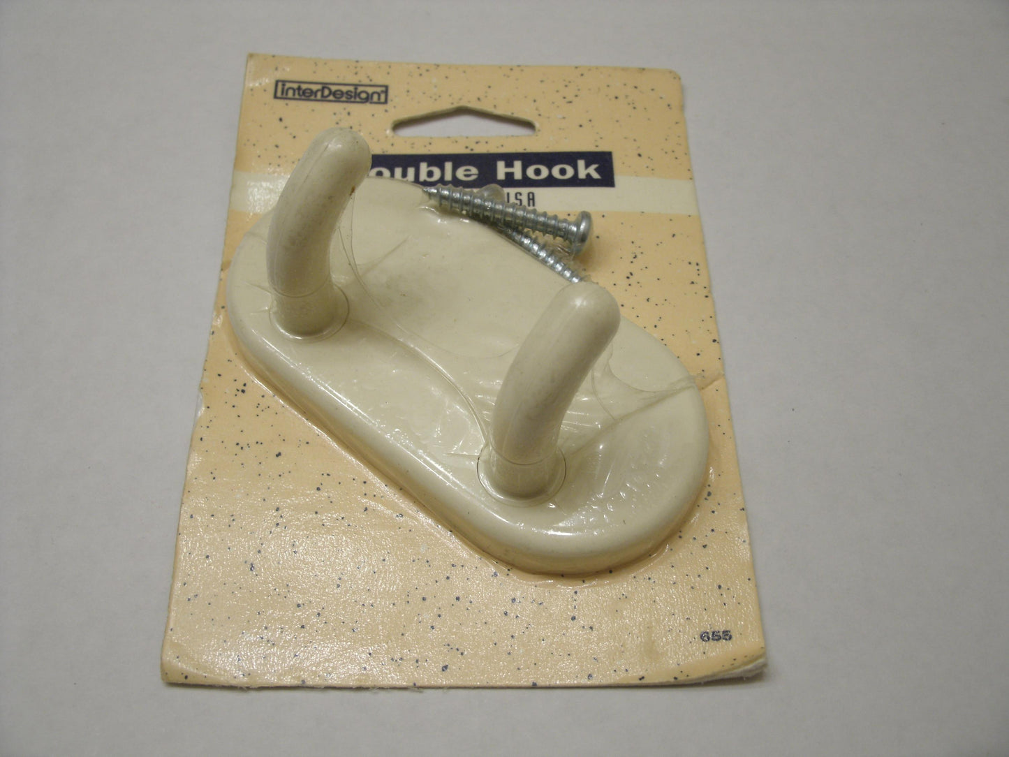 InterDesign 65536 Wall Mounted Double Hook. Ivory.