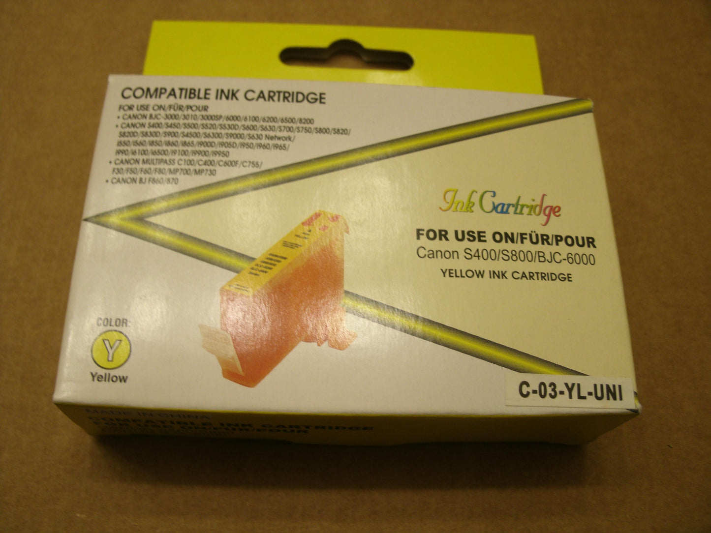 Canon Bubble S400 S800 BJC-6000 Yellow Ink Cartridge. New.
