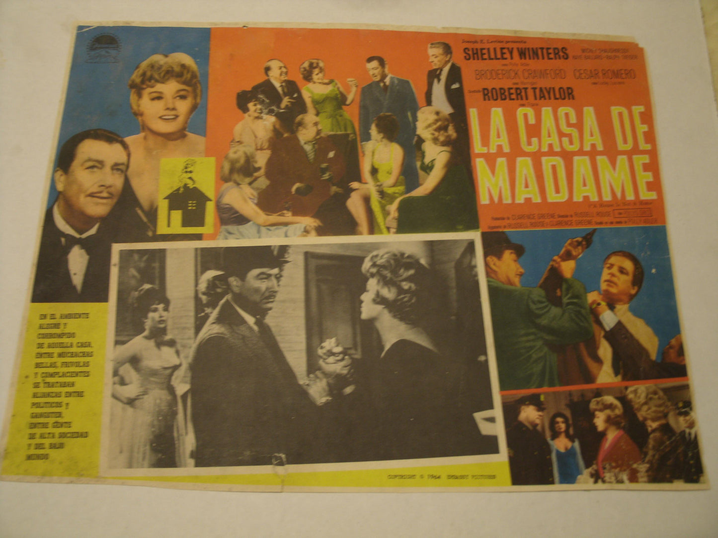 La Casa De Madame. Spanish Movie Poster. Shelley Winters