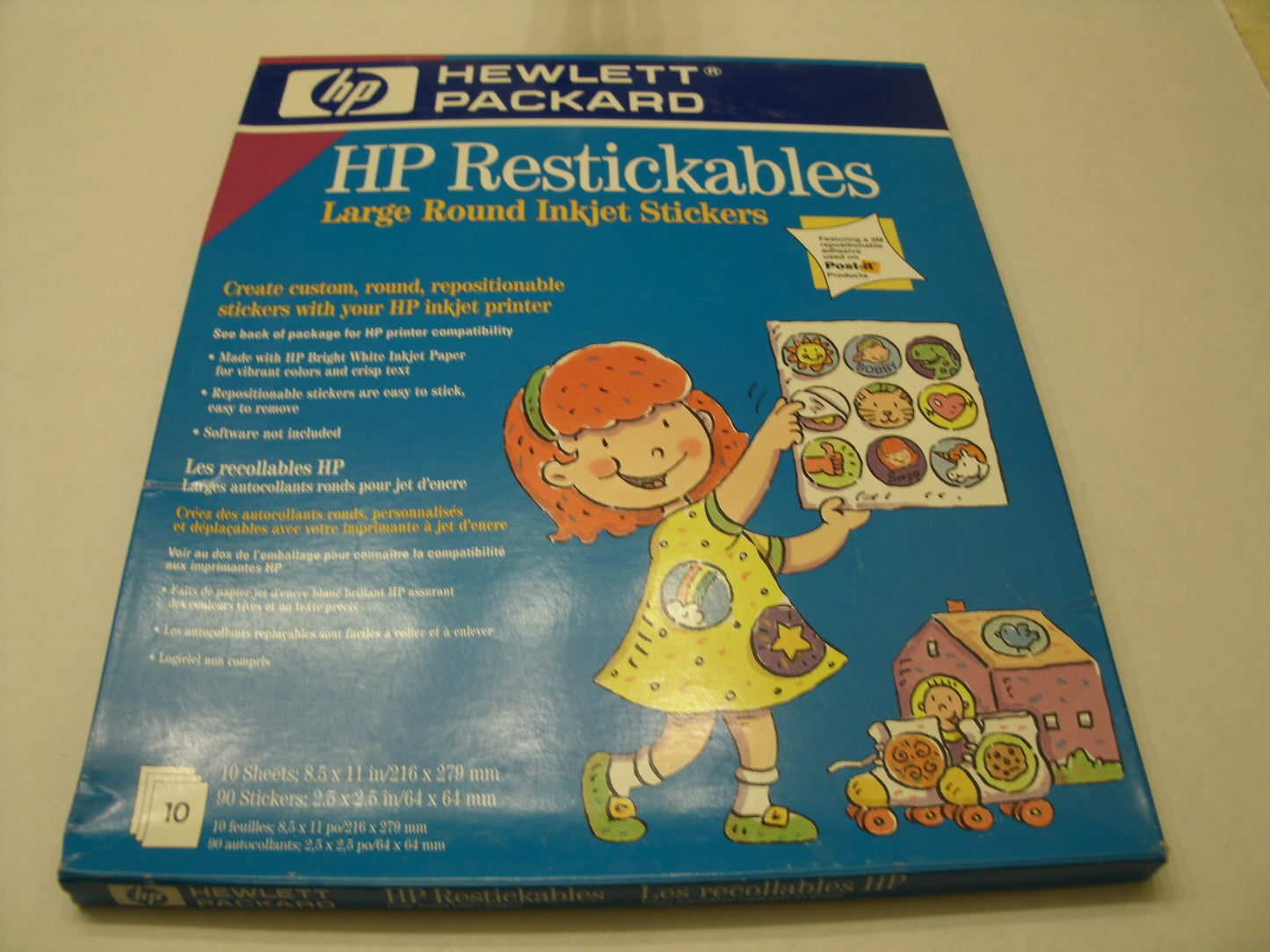 HP C6822A Round Restickable Inkjet Stickers. New.