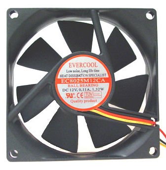 Evercool Case Fan 3 PIN. New. EC8025M12CA.
