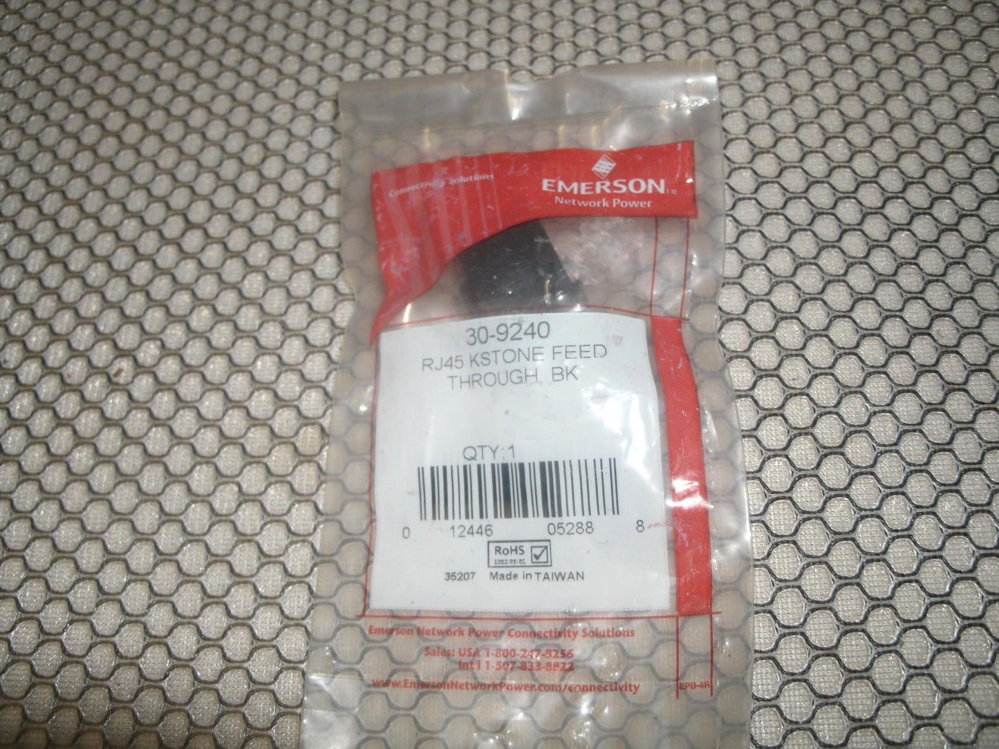 Emerson 30-9240 RJ45 Kstone Feed Through BK.