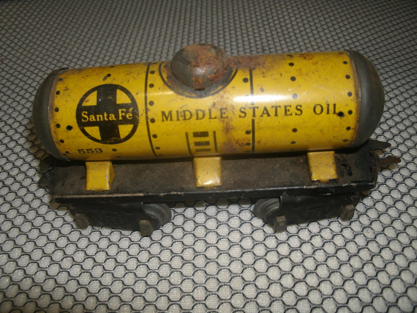 Marx Mar Toys Santa Fe Tanker Car 553 Train.