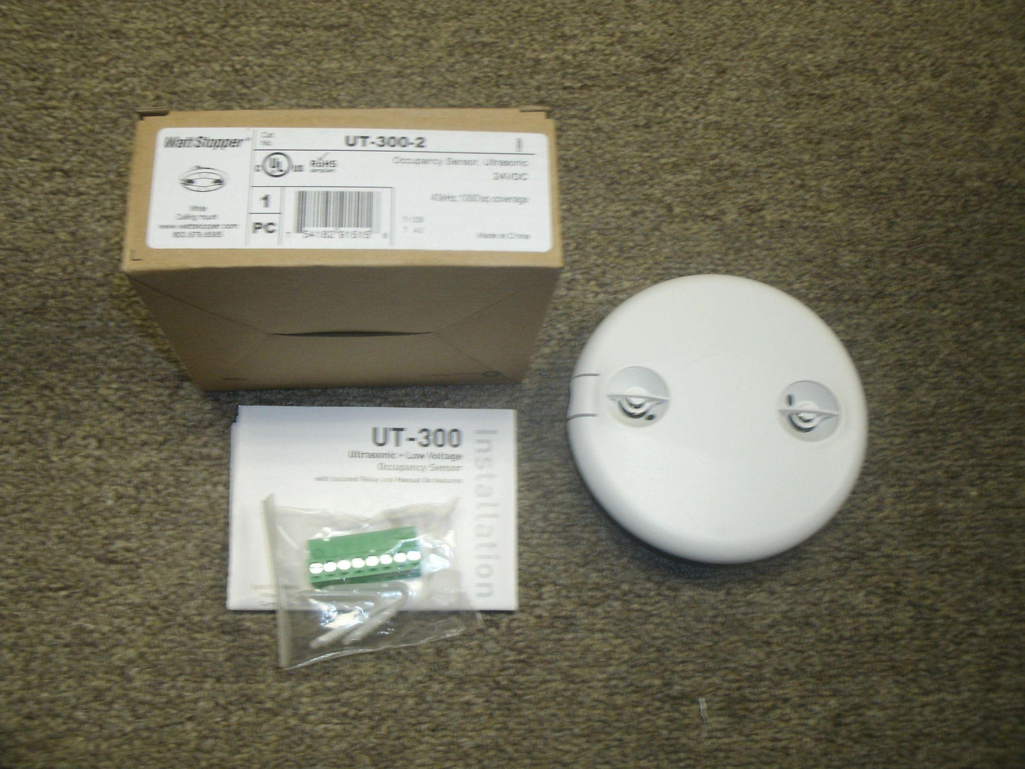 Wattstopper UT-300-2, Occupancy Sensor. White. Ultrasonic. New. 754182915156.