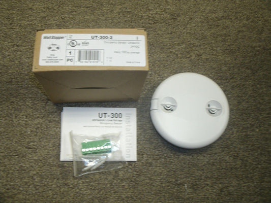 Wattstopper UT-300-2, Occupancy Sensor. White. Ultrasonic. New. 754182915156.