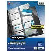 Wilson Jones 21471 Business Card Holder Binder Pages. 10-Pack.