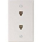 Steren 300-214WH 4C 2 Tel Wall Plate. New. White.