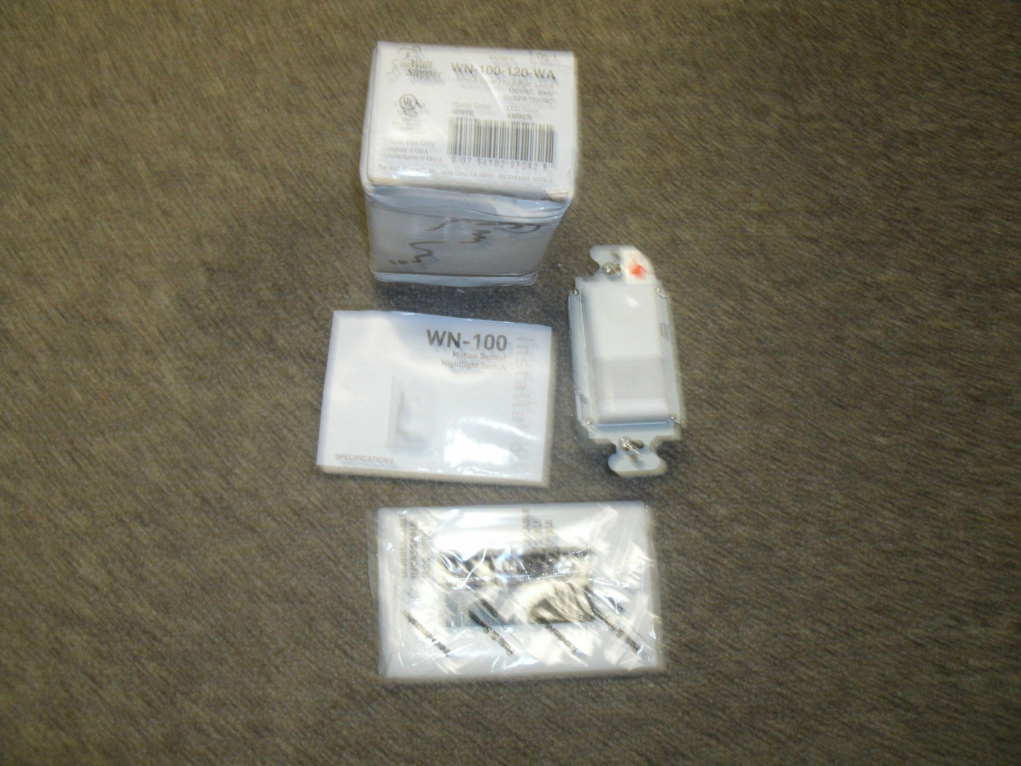 Wattstopper WN-100-120-WA Motion Sensor Nightlight Switch. New.