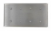 Leviton 84057-40 Stainless Steel 4 Gang Wallplate. New.