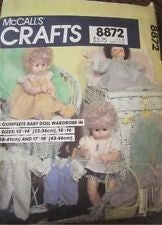 McCall's Crafts 8872 Baby Doll Waredrobe. New.