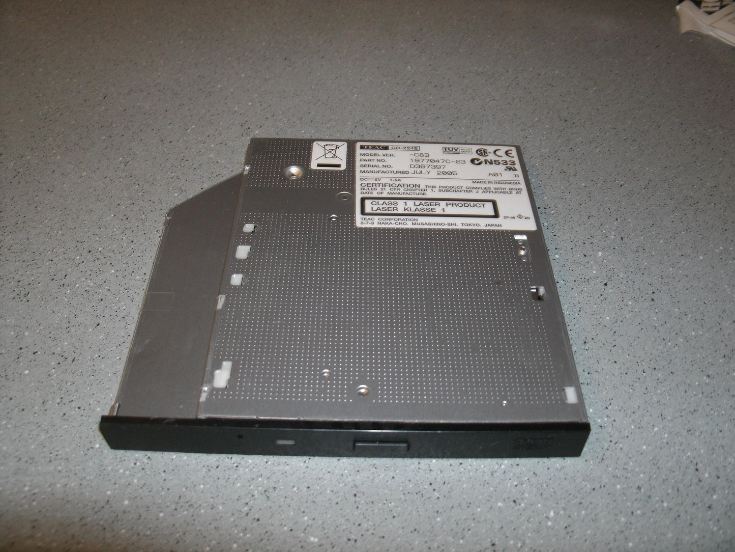 Teac CD-224E Laptop CDROM Drive. 1977047C-83.