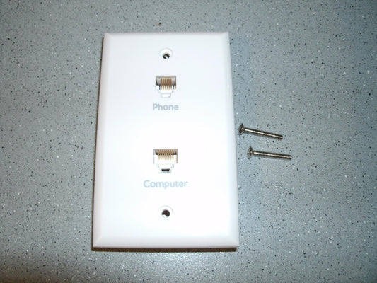 SBC S861037 Wall Plate for Phone and Computer Connection.