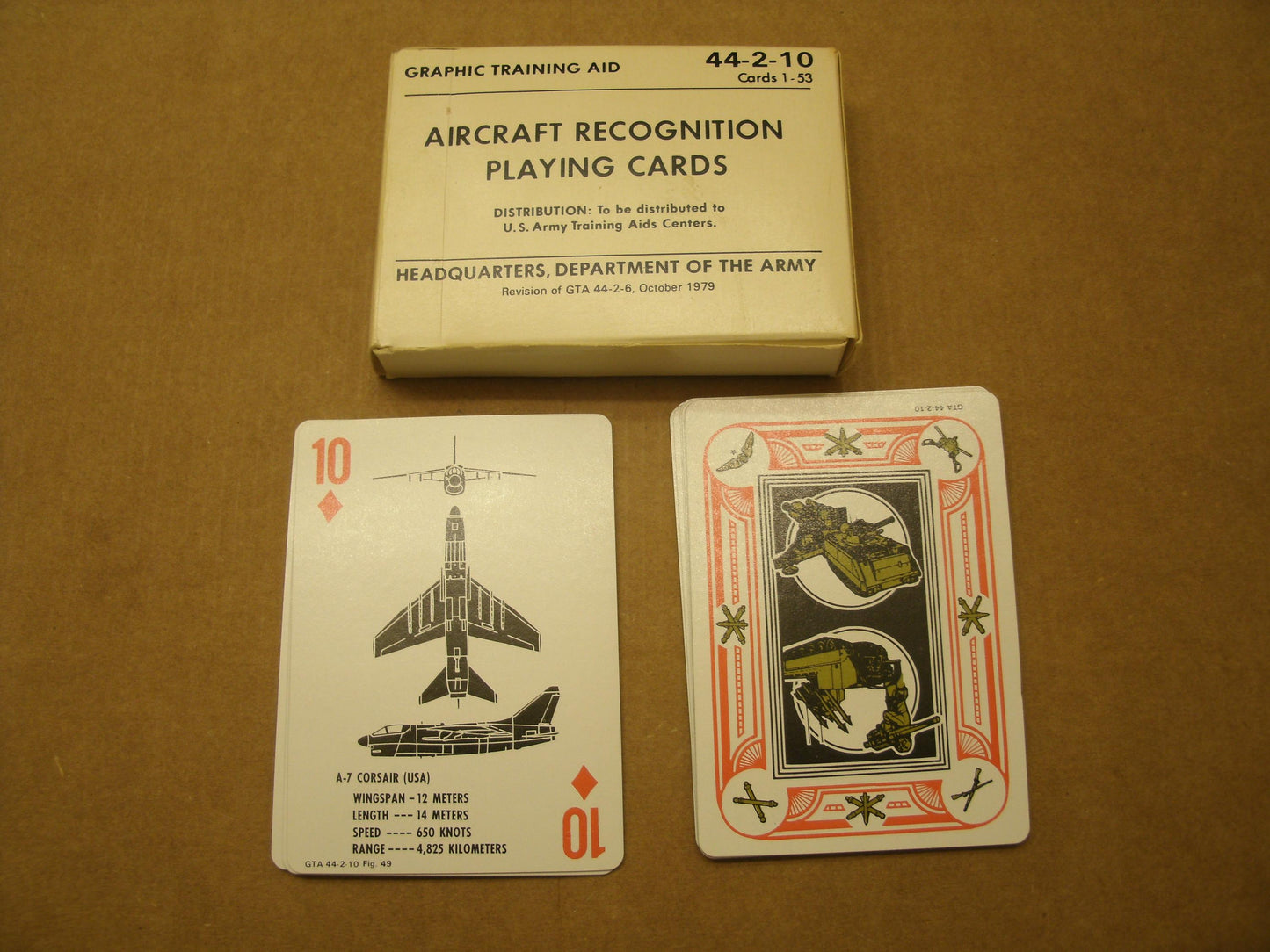 Aircraft Recognition Playing Cards. 44-2-10. Used