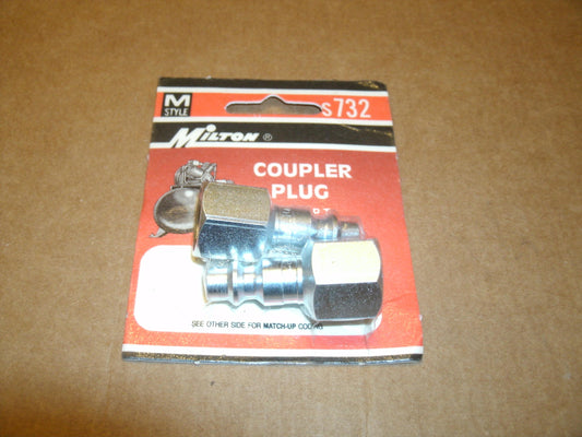 Milton s732 Coupler Plug. New. M Style.