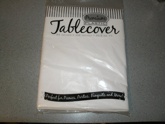 Premium Plastic Tablecover. 54" X 108". 680557005699