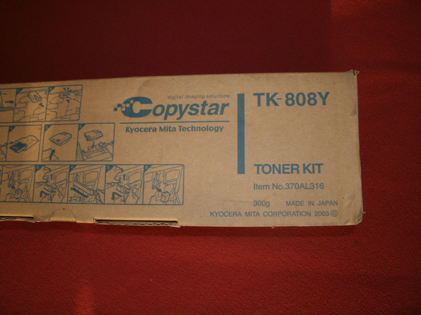 Kyocera TK-808Y Mita Copystar Yellow Toner Kit. TK-808Y. OEM.