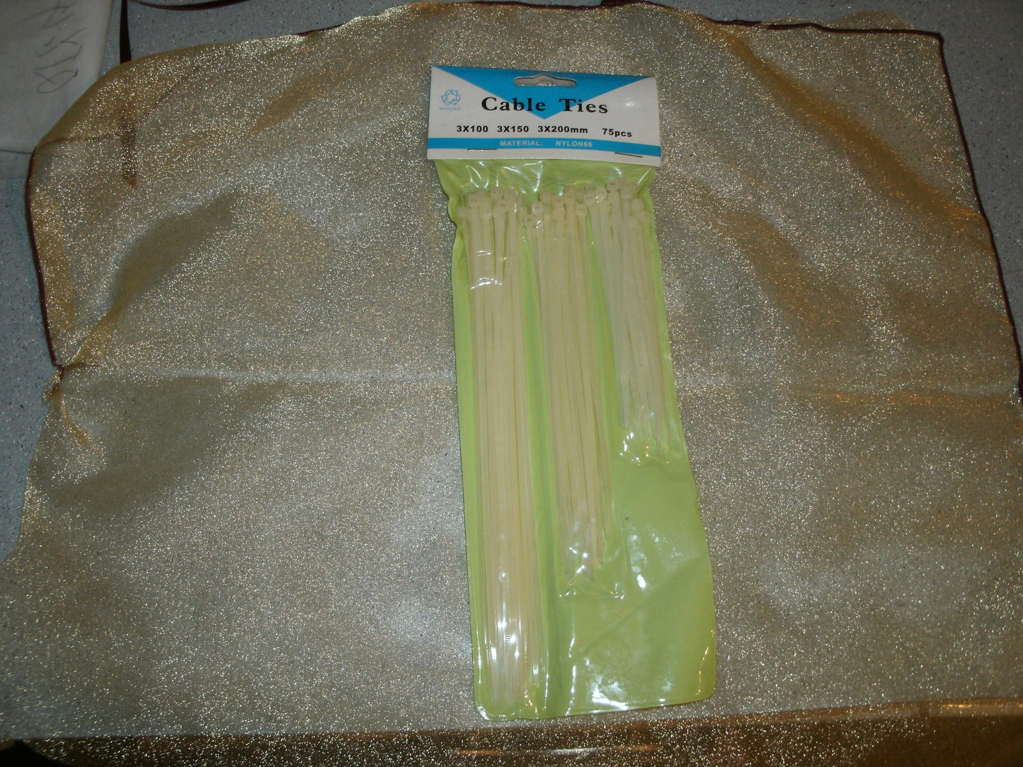 Nylon Cable Ties. 3 Different Sizes. New.