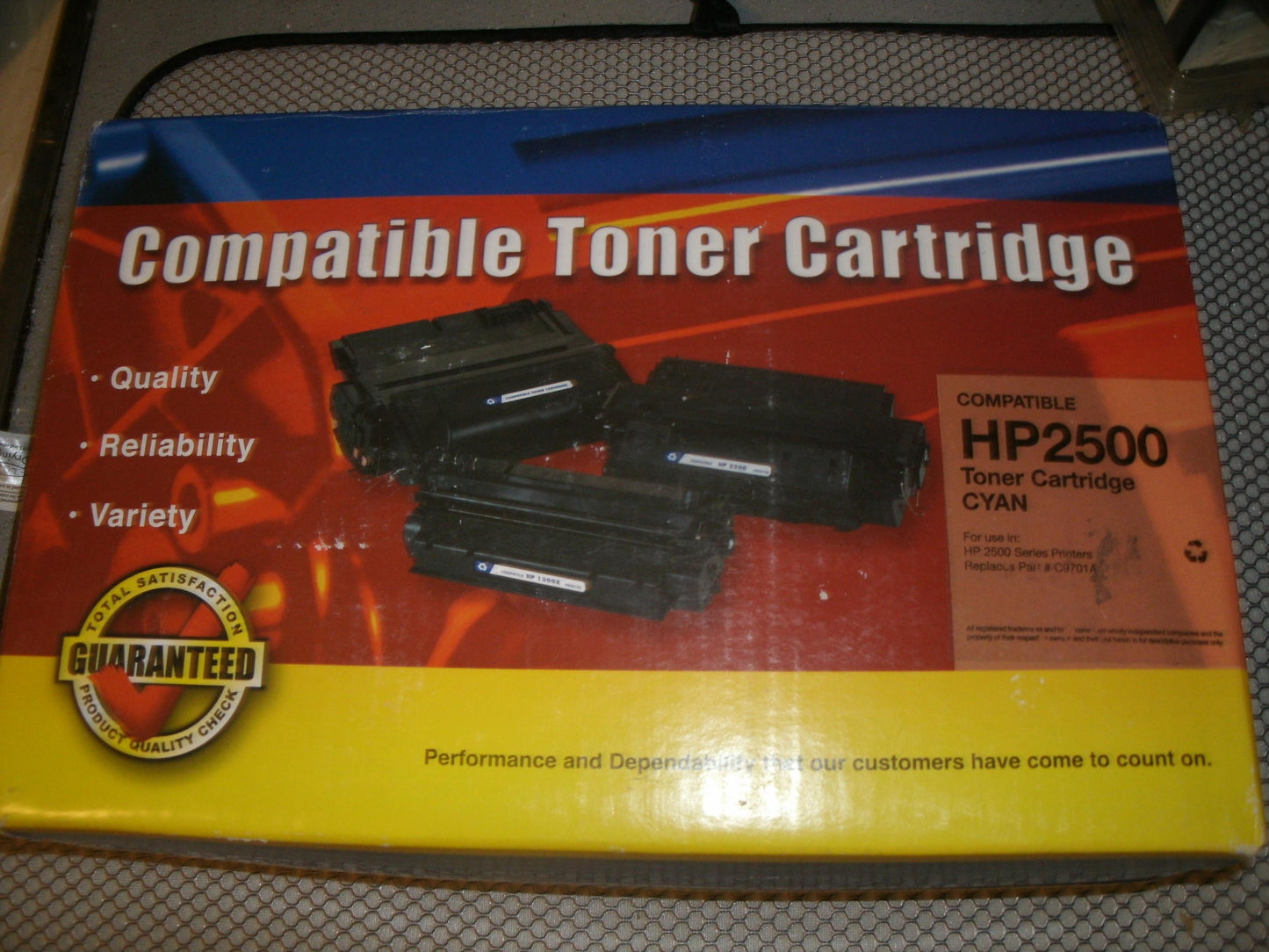HP C9701A Compatible Toner Cartridge, Cyan.