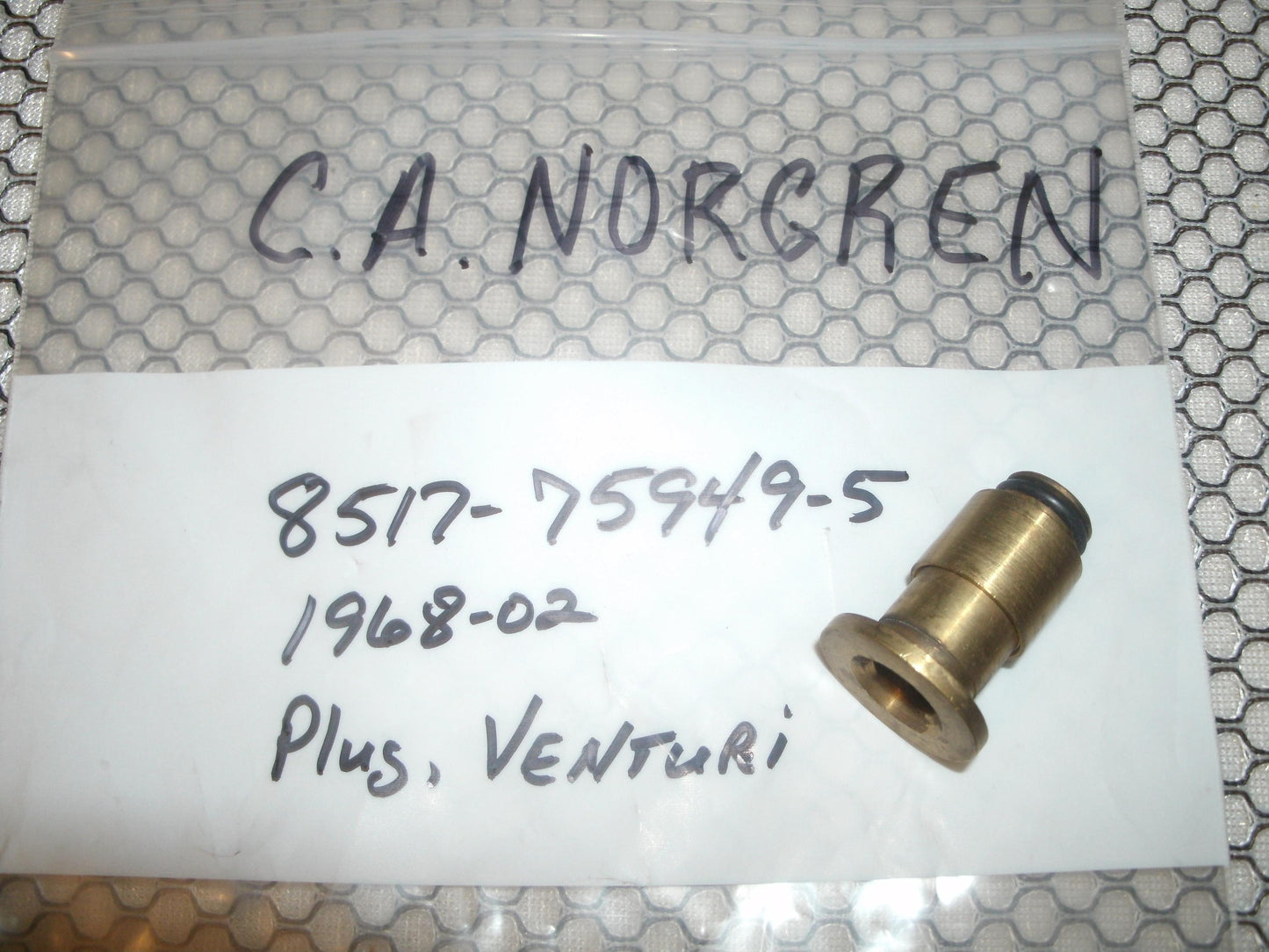 C.A. Norgren 1968-02 Venturi Plug. New.