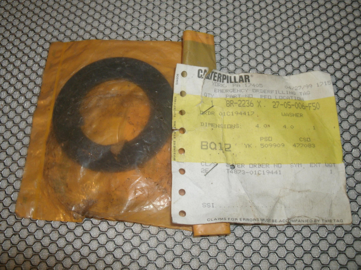 Caterpillar 8R-2236 Washer. New.