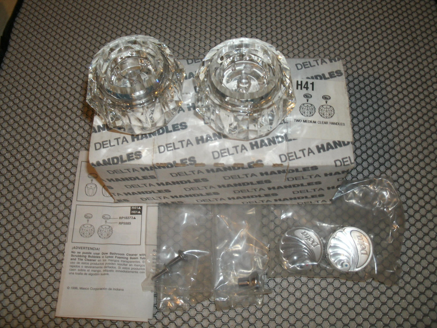 Delta H41 Two Medium Clear Handles Kit. New.