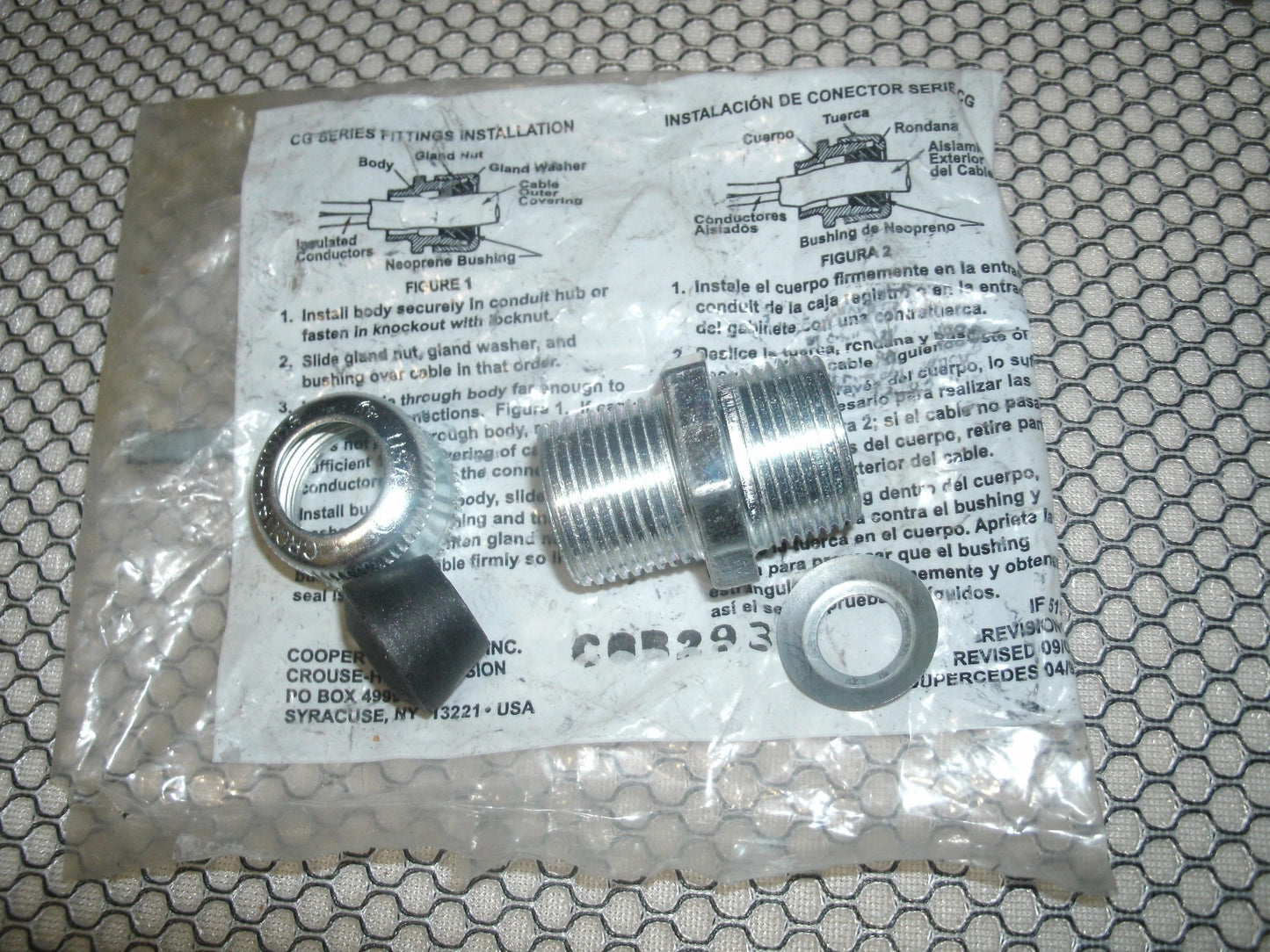 Cooper CGB293 Cable Fitting 3/4" Male NPT Steel With Nut. New.