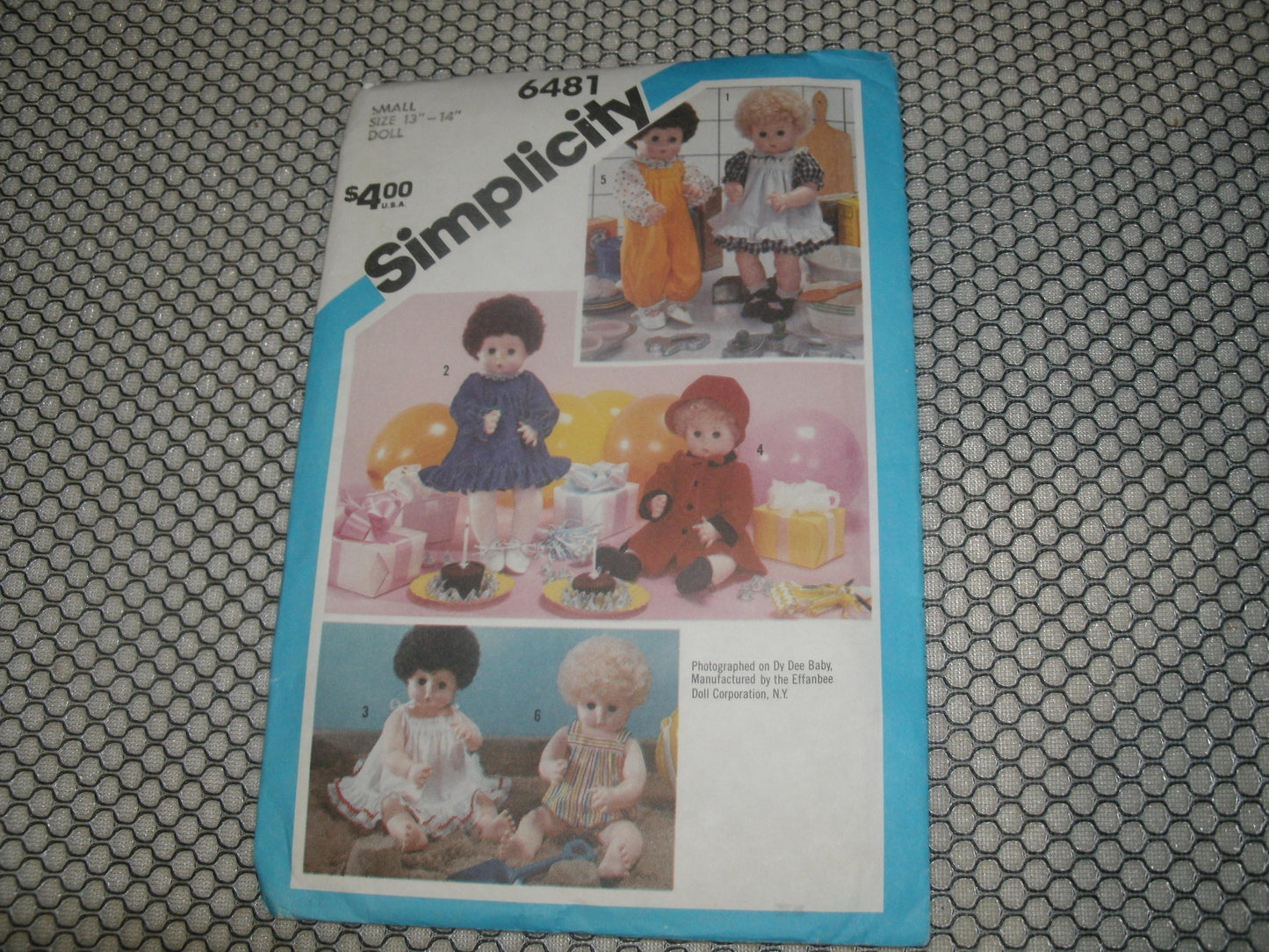 Simplicity 6481 Doll Fabric Pattern. New.