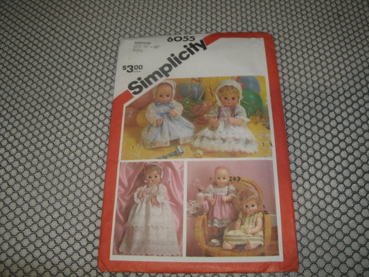 Simplicity 6055 Medium Size: 15"-16". Doll Dress Pattern.