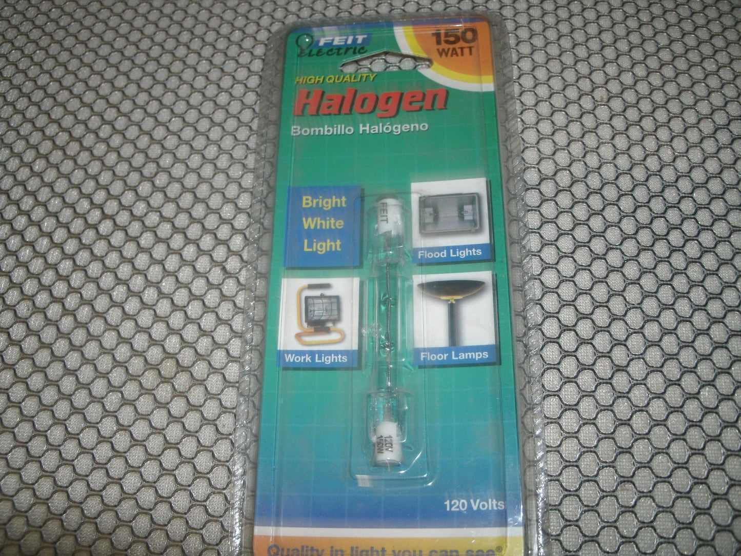 Feit BPQ150T3/CL/S. Halogen 150 Watt Light Bulb. New.