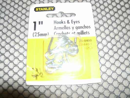 Stanley 75-0400 Hooks and Eyes. 1". New.