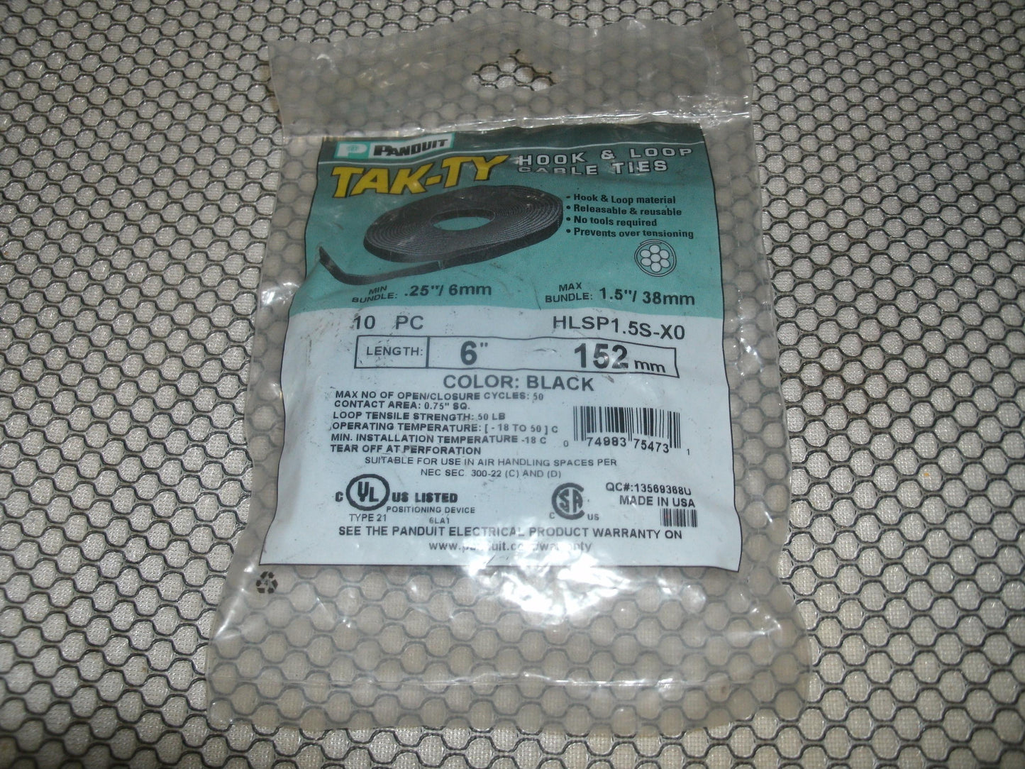 Panduit Tak-Ty HLSP1.5S-XO Cable Ties. New.
