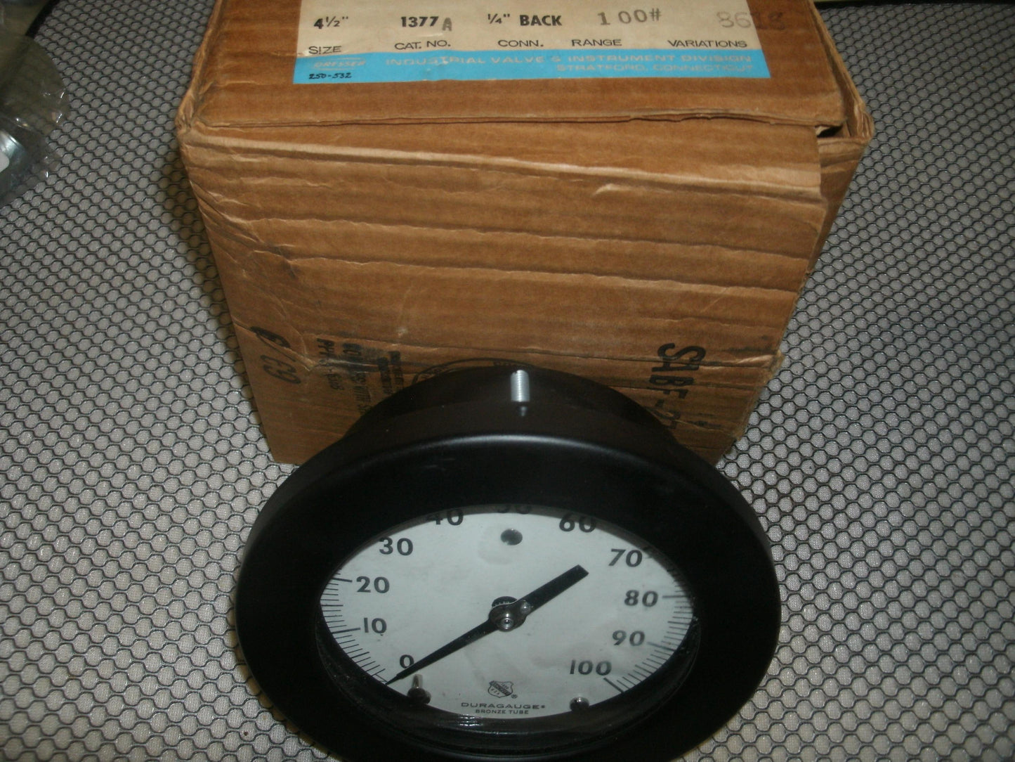 Ashcroft Duragauge 4 1/2" 1377A. 1/4" Connector. New.