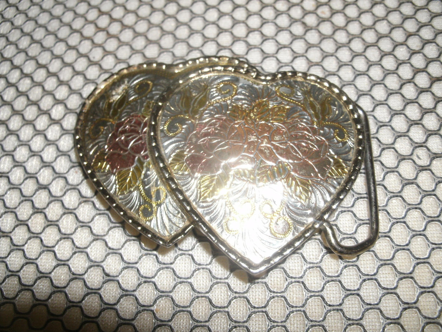 Two Hearts Female Belt Buckle. Used.