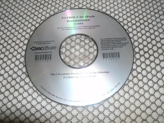 Patrol For Oracle Documentation. By BMC Software.