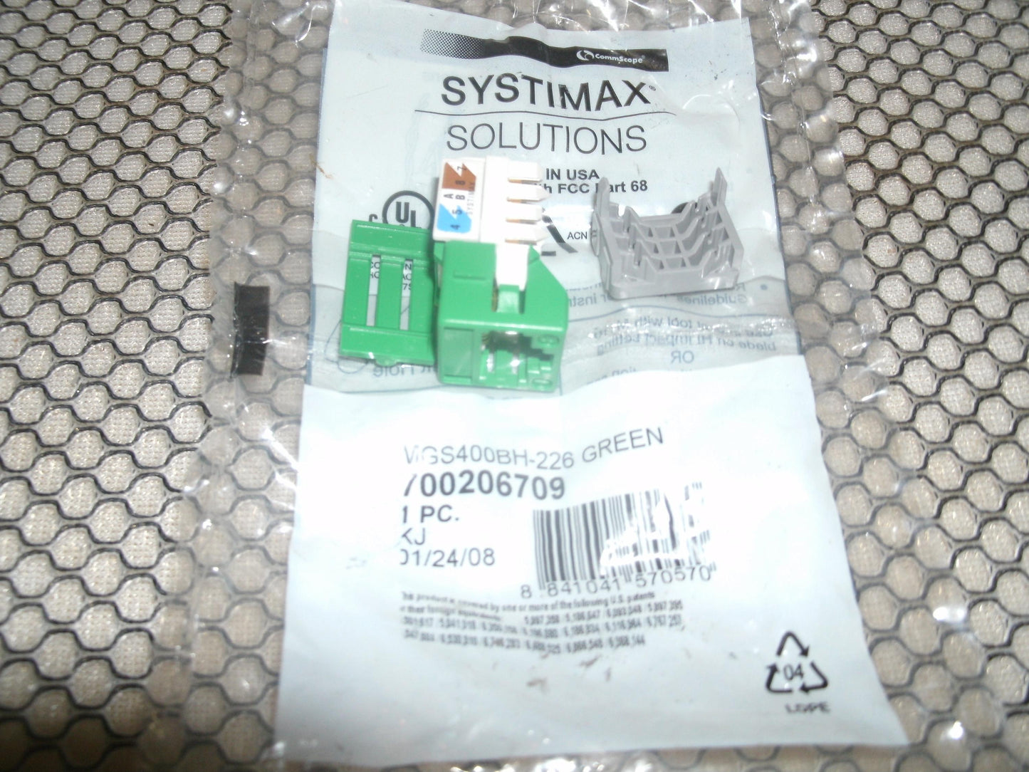 Systimax 700206709 Green CAT5 Connector. New.