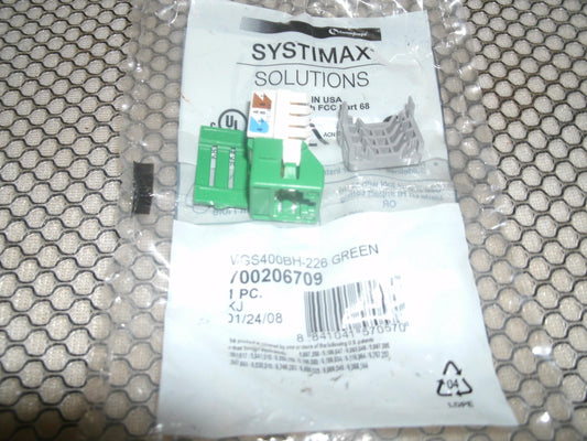 Systimax 700206709 Green CAT5 Connector. New.