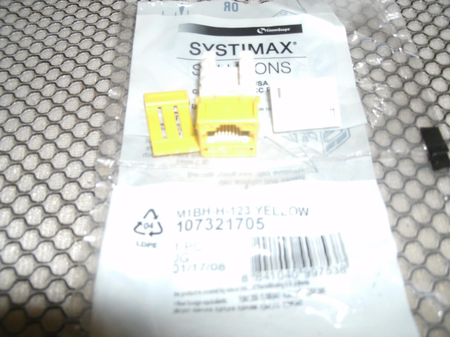 Systimax 107321705 CAT5 Connector. Yellow. New.