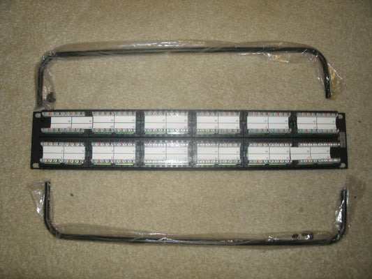 SII Cat-5 48 Port Patch Panel. Black. New. SII-48.