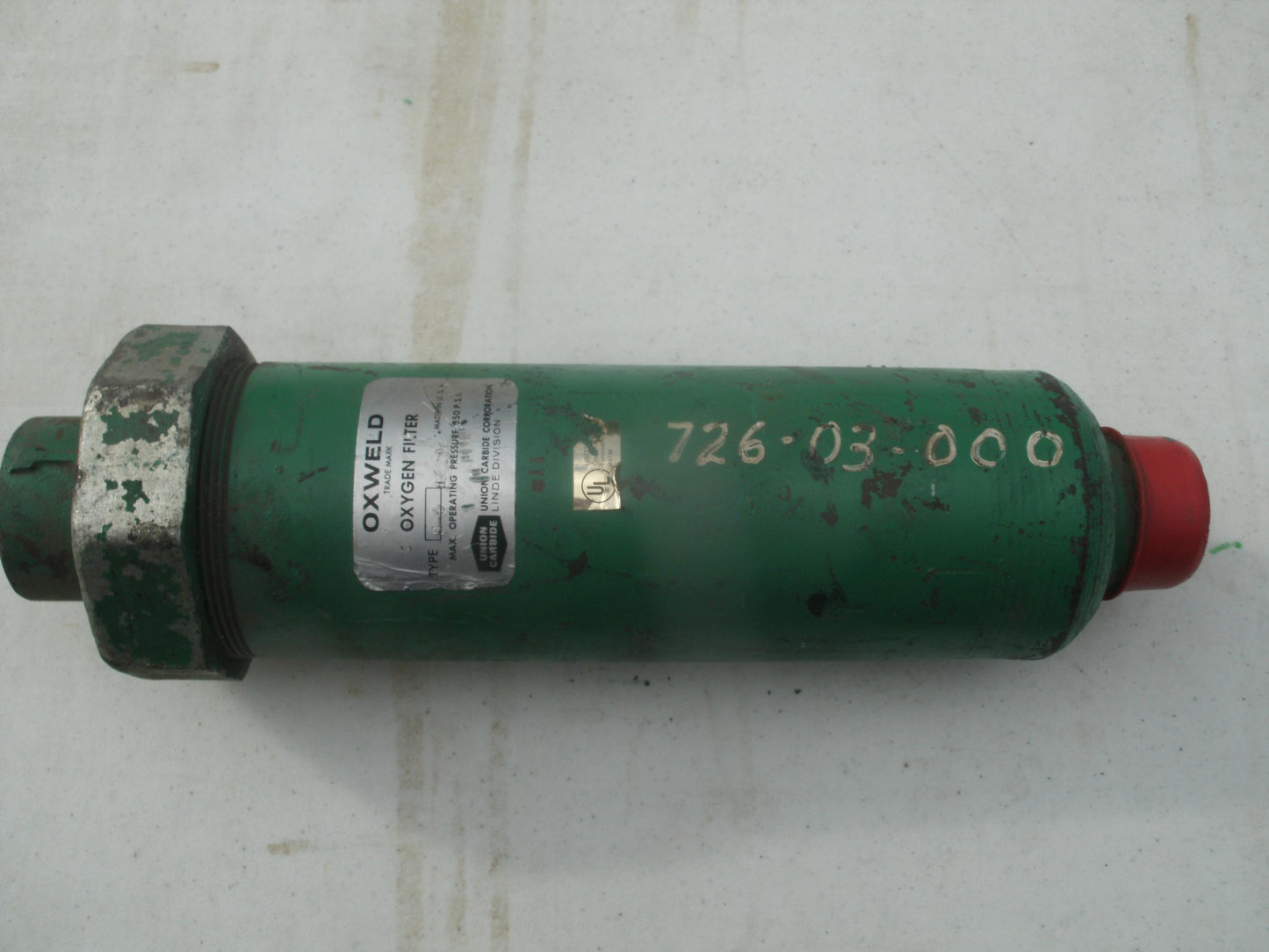 Union Carbine Oxweld Oxygen Filter. 726-03-000.