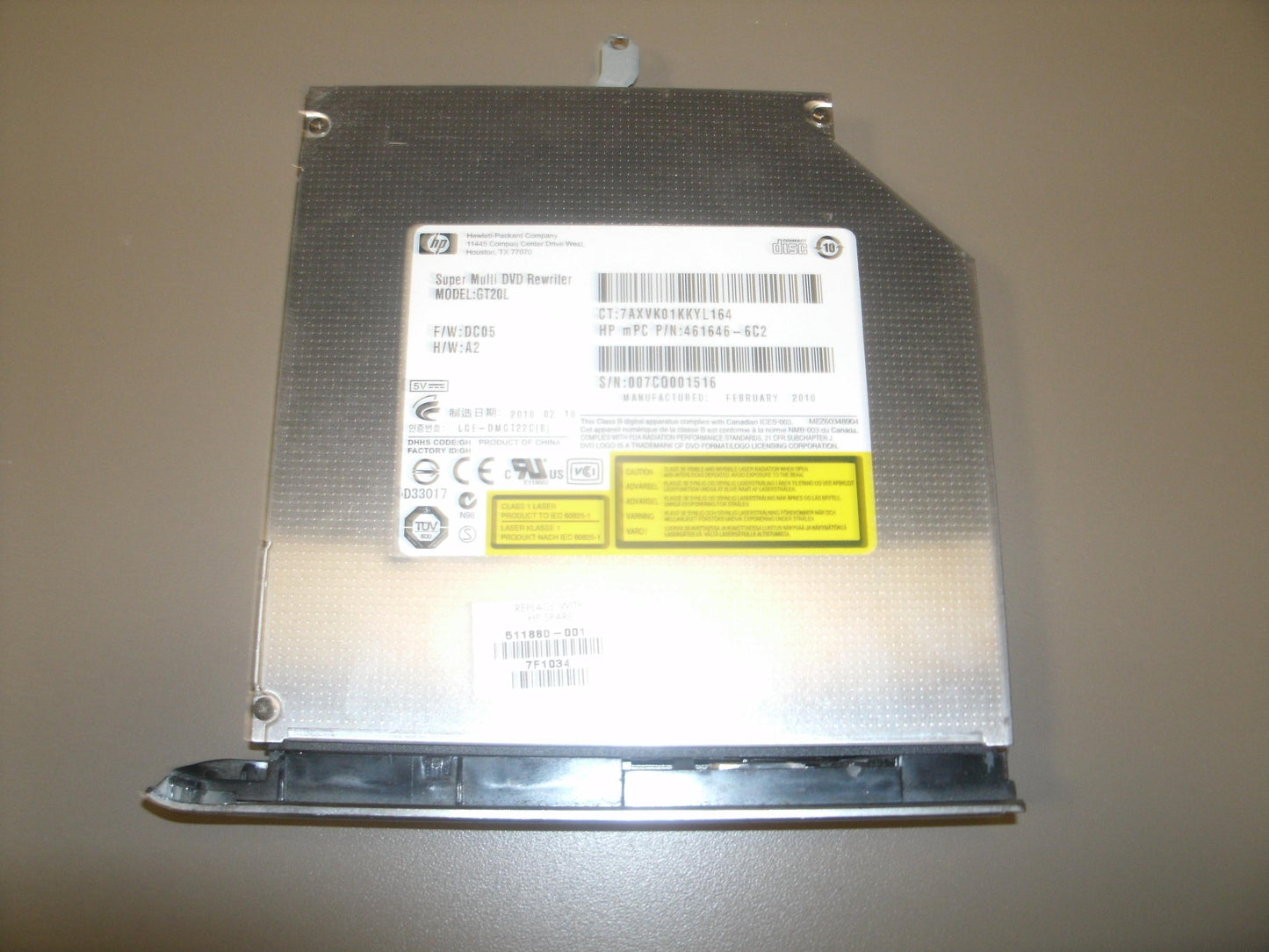 HP GT20L Super Multi DVD Rewriter. 511880-001.