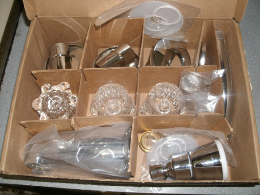 Price Pfister 01-118 Three Handle Tub & Shower Faucet.
