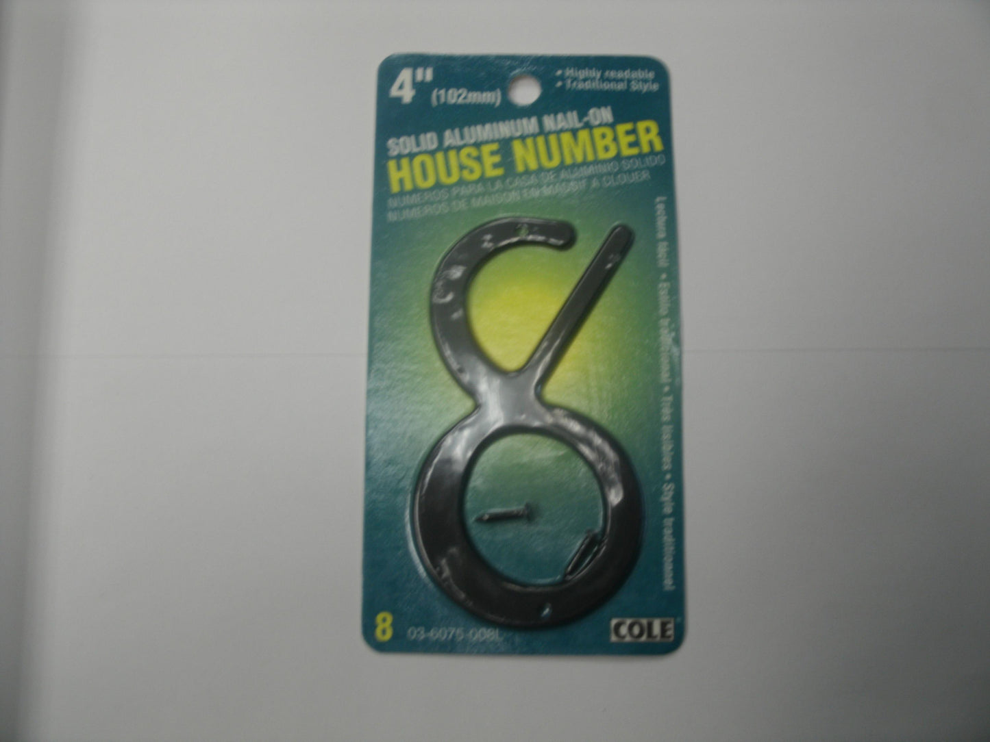 Cole 03-6075-008L House Number 8. New.