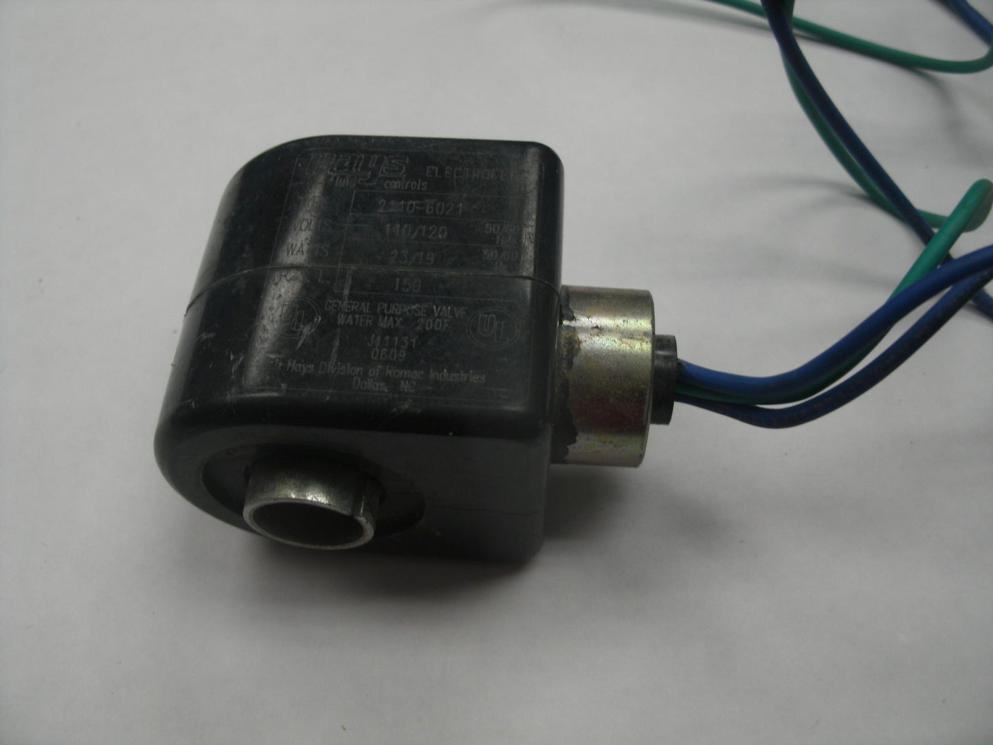 Hays Electroflo 2110-6021 Solenoid Valve. Used.