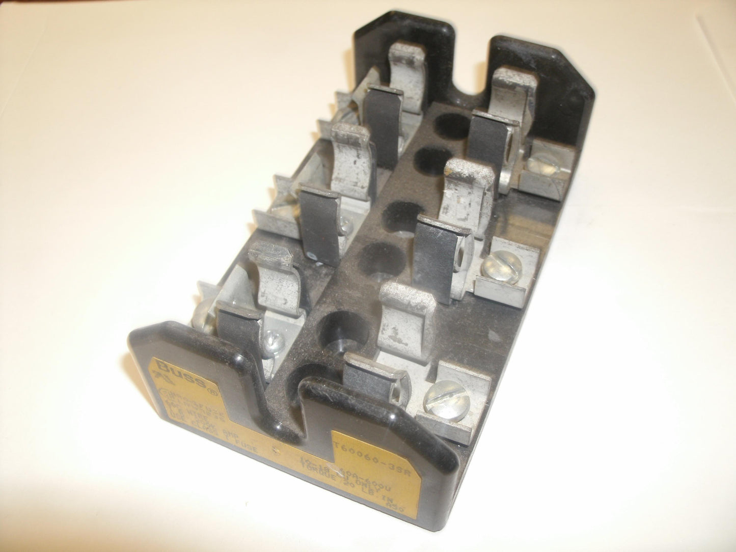 Cooper Bussmann T60060-3SR Buss Class T Fuse Block. Used.
